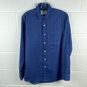 Topman Blue‎ Floral Shirt Mens S Slim Fit Button Up Long Sleeve Cotton